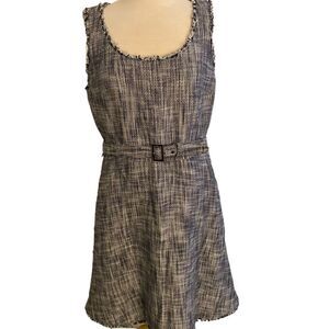 #90 C. WONDER Tweed Belted Tailored Dress